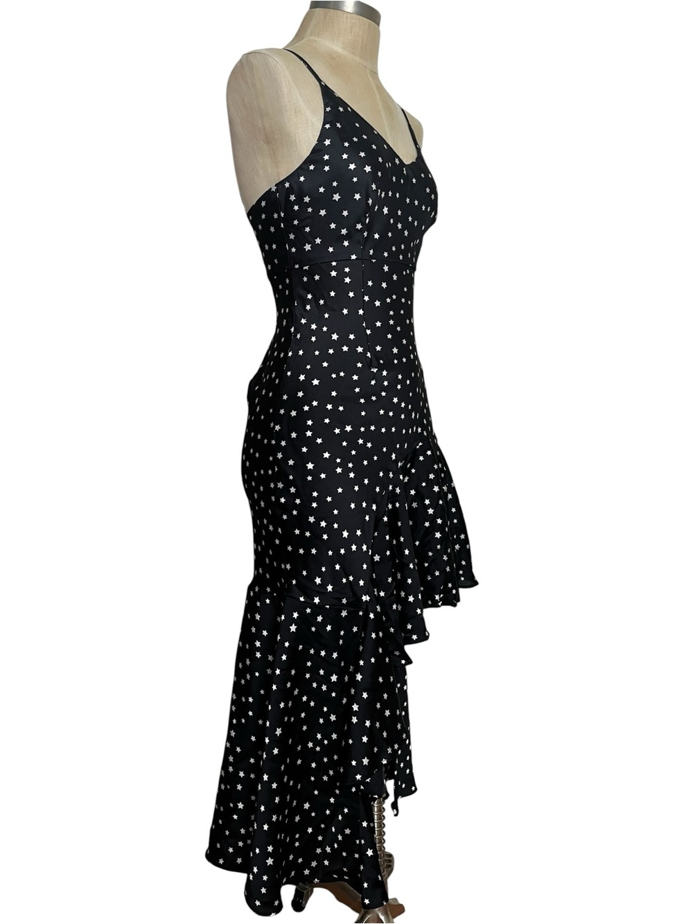 Never Fully Dressed Senorita Star Ruffle Slip Dress Black White Medium - Picture 7 of 12